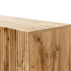Madia 151x83cm 3 ante moderna industrial cannettato quercia Essence