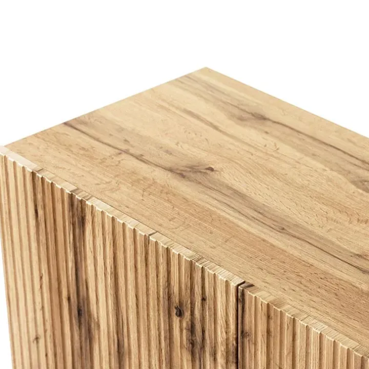 Madia 151x83cm 3 ante moderna industrial cannettato quercia Essence