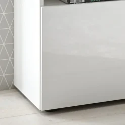 Madia 111x82h cm 1 anta a ribalta 1 cassetto bianco opaco e lucido Steppi