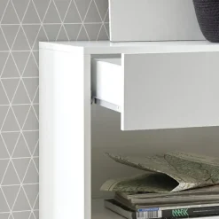 Madia 111x82h cm 1 anta a ribalta 1 cassetto bianco opaco e lucido Steppi
