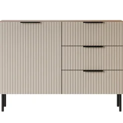 Madia 105x76h cm 1 anta 3 cassetti beige cashmere noce Serenia