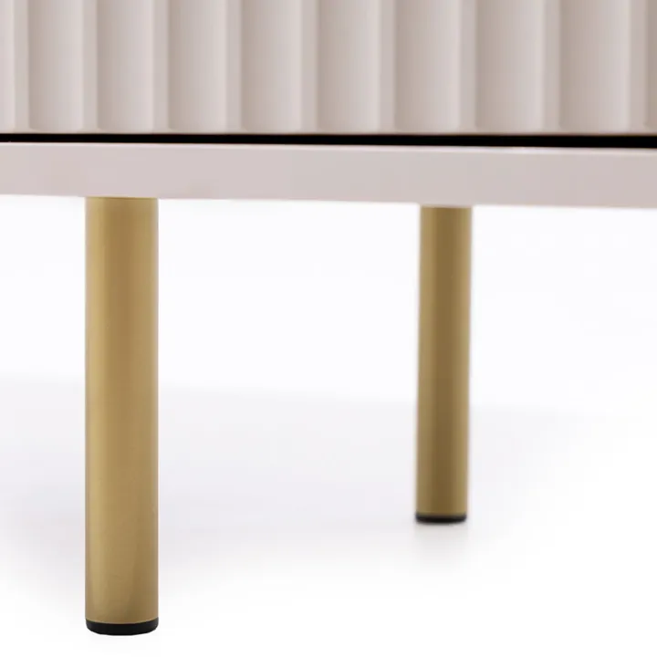 Madia 107x80h cm 1 anta 2 cassetti cannettato moderna beige Vanessa