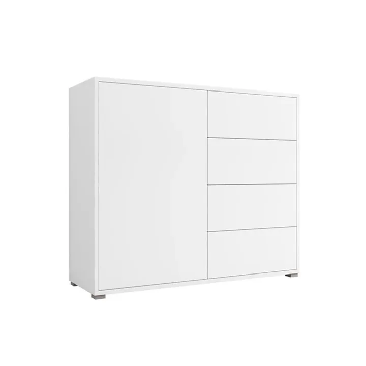 Madia 100x93h cm 1 anta 4 cassetti moderna bianco Eindhoven