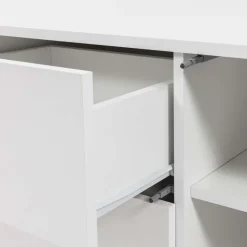 Madia 100x93h cm 1 anta 4 cassetti moderna bianco Eindhoven