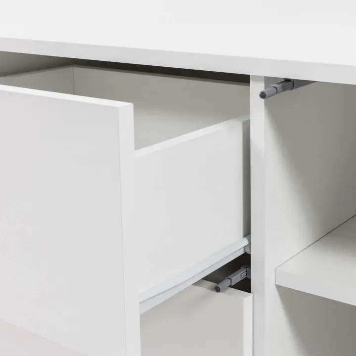 Madia 100x93h cm 1 anta 4 cassetti moderna bianco Eindhoven