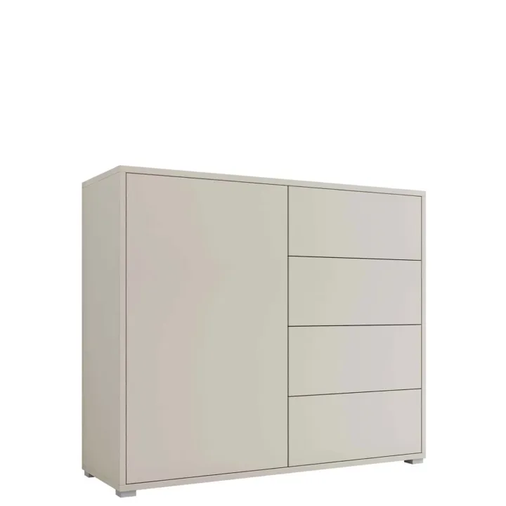 Madia 100x93h cm 1 anta 4 cassetti moderna beige cashmere Eindhoven