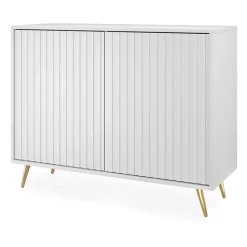 Madia 104x78h cm 2 ante cannettate moderna bianco Celestia