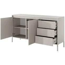 Madia 154x82h cm 2 ante 3 cassetti beige cannettato Ciar