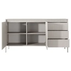 Madia 154x82h cm 2 ante 3 cassetti beige cannettato Ciar