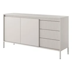 Madia 154x82h cm 2 ante 3 cassetti beige cannettato Ciar