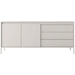 Madia 187x82h cm 2 ante 3 cassetti beige cannettato Ciar