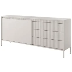 Madia 187x82h cm 2 ante 3 cassetti beige cannettato Ciar