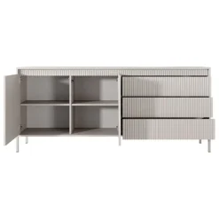 Madia 187x82h cm 2 ante 3 cassetti beige cannettato Ciar
