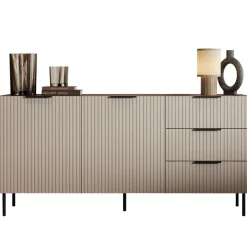 Madia 156x76h cm 2 ante 3 cassetti beige cashmere noce Serenia
