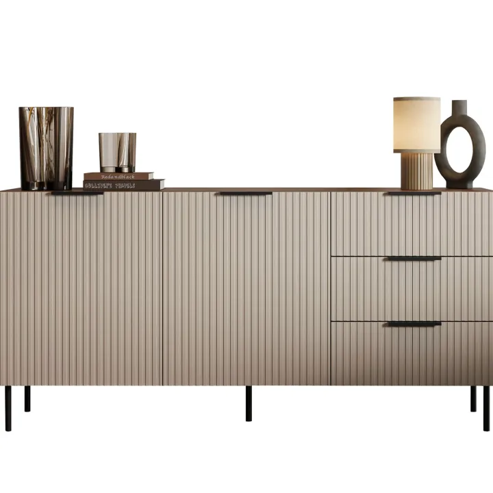 Madia 156x76h cm 2 ante 3 cassetti beige cashmere noce Serenia