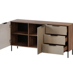 Madia 156x76h cm 2 ante 3 cassetti beige cashmere noce Serenia