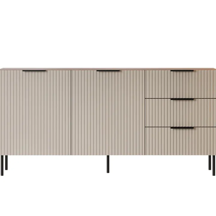 Madia 156x76h cm 2 ante 3 cassetti beige cashmere noce Serenia