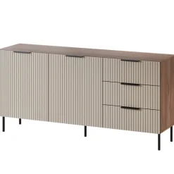Madia 156x76h cm 2 ante 3 cassetti beige cashmere noce Serenia