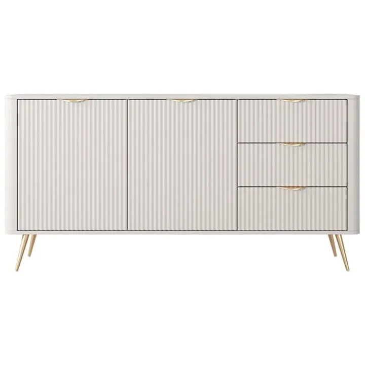 Madia 163x81h cm 2 ante 3 cassetti beige cannettato Ramis
