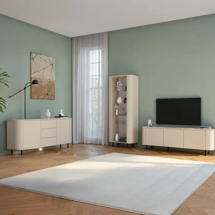 Madia 180x82h cm 2 ante 3 cassetti beige cashmere Lucrezia