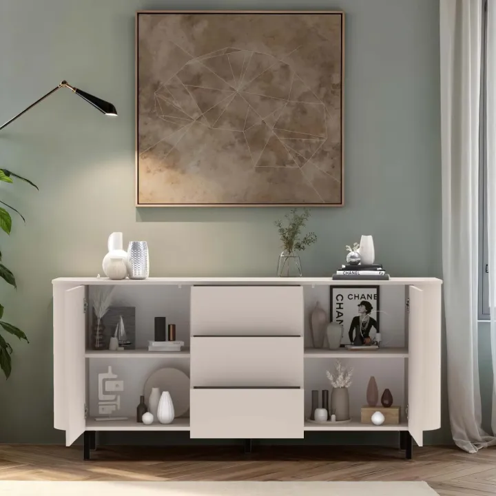 Madia 180x82h cm 2 ante 3 cassetti beige cashmere Lucrezia