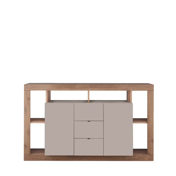 Madia 172x102h cm 2 ante 3 cassetti beige cashmere rovere scuro Trilogy