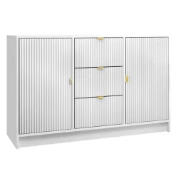 Madia 118x75h cm 2 ante 3 cassetti cannettato bianco Athena