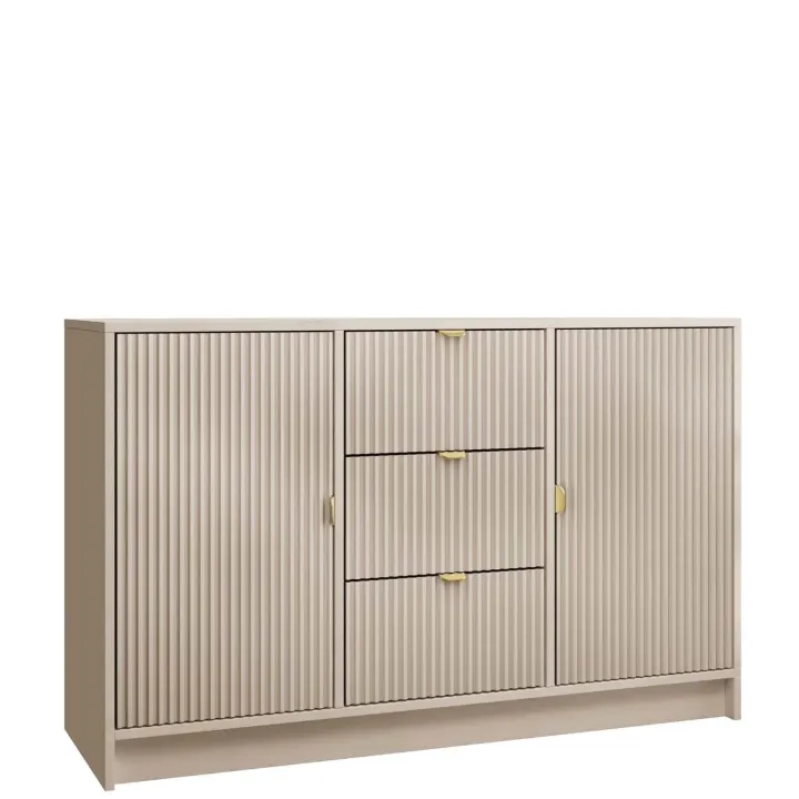 Madia 118x75h cm 2 ante 3 cassetti cannettato beige cashmere Athena