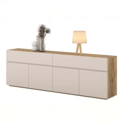 Madia 200x64h cm 4 ante 2 cassetti cashmere rovere Delia