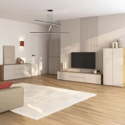 Madia 150x64h cm 2 ante 3 cassetti cashmere rovere Delia