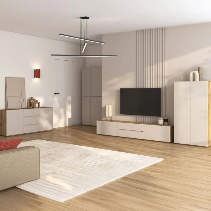 Madia 150x64h cm 2 ante 3 cassetti cashmere rovere Delia