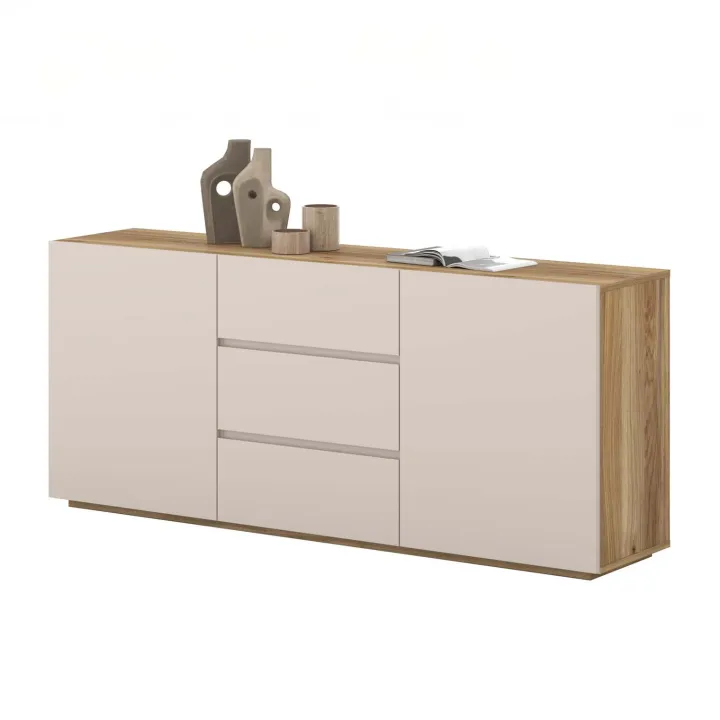 Madia 150x64h cm 2 ante 3 cassetti cashmere rovere Delia