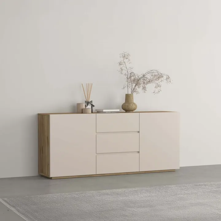 Madia 150x64h cm 2 ante 3 cassetti cashmere rovere Delia