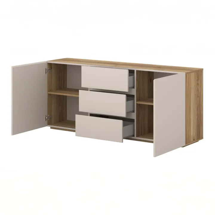 Madia 150x64h cm 2 ante 3 cassetti cashmere rovere Delia