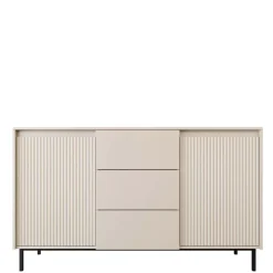 Madia 153x90h cm 2 ante 3 cassetti design cannettato beige cashmere Strike