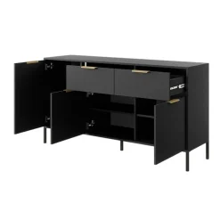 Madia 153x81h cm 3 ante 2 cassetti moderna antracite Nebula