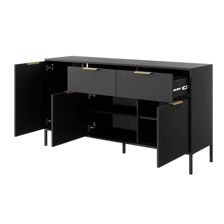 Madia 153x81h cm 3 ante 2 cassetti moderna antracite Nebula