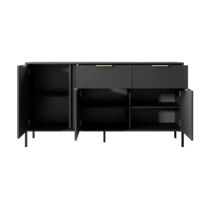 Madia 153x81h cm 3 ante 2 cassetti moderna antracite Nebula