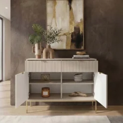 Madia 104x83h cm 2 ante 2 cassetti moderna design beige Alisa