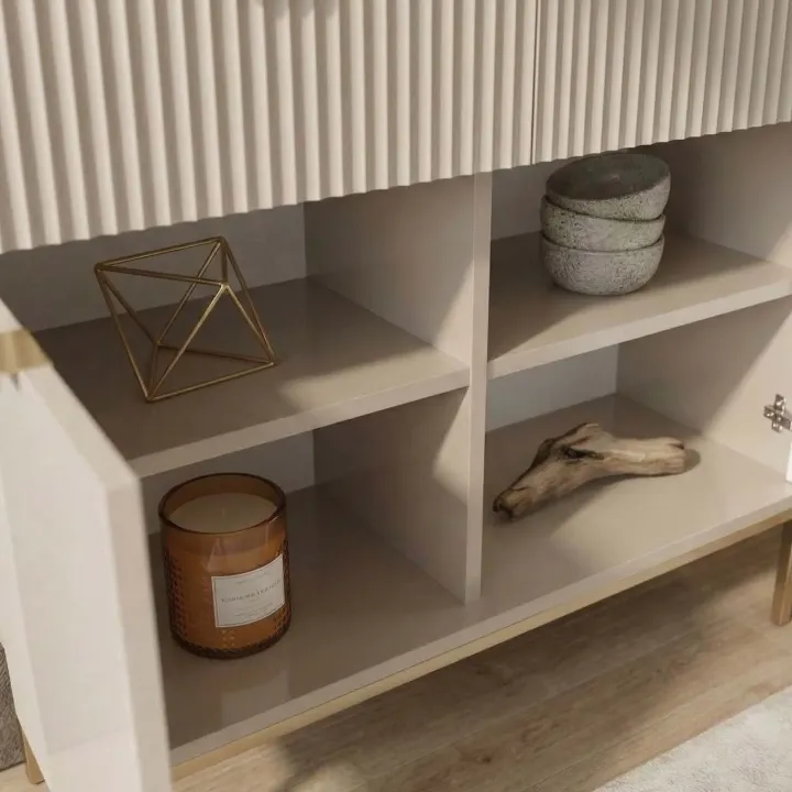 Madia 104x83h cm 2 ante 2 cassetti moderna design beige Alisa