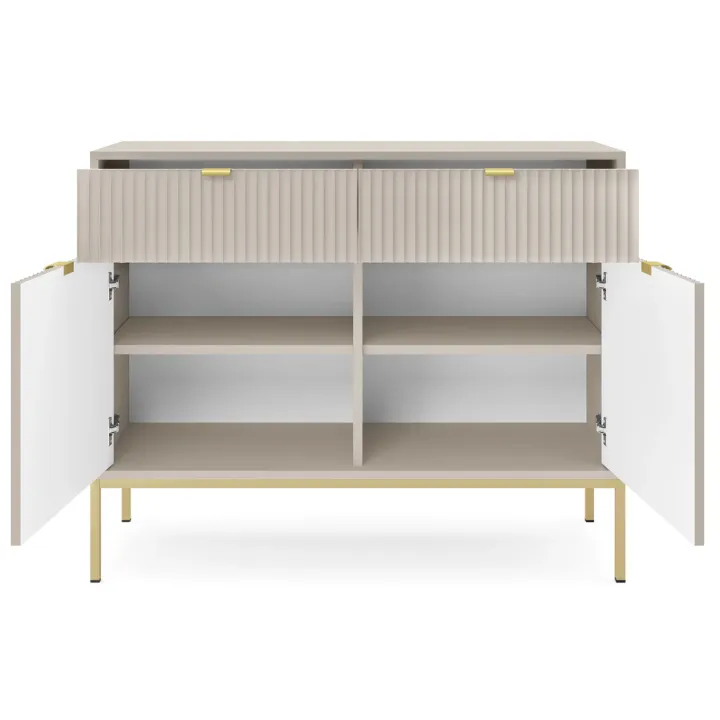 Madia 104x83h cm 2 ante 2 cassetti moderna design beige Alisa