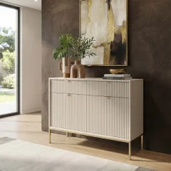 Madia 104x83h cm 2 ante 2 cassetti moderna design beige Alisa