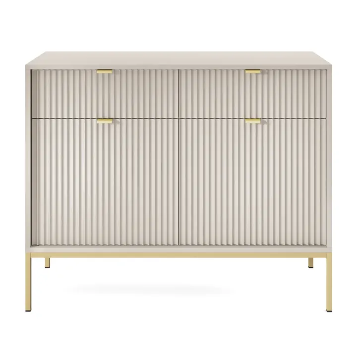 Madia 104x83h cm 2 ante 2 cassetti moderna design beige Alisa