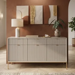 Madia 154x83h cm 3 ante 3 cassetti moderna beige Alisa