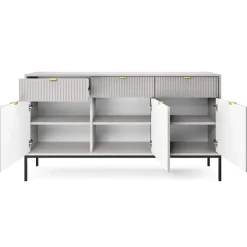 Madia 154x83h cm 3 ante 3 cassetti moderna grigio Alisa