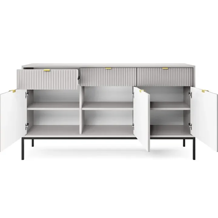 Madia 154x83h cm 3 ante 3 cassetti moderna grigio Alisa