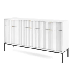 Madia 154x83h cm 3 ante 3 cassetti moderna bianco Alisa