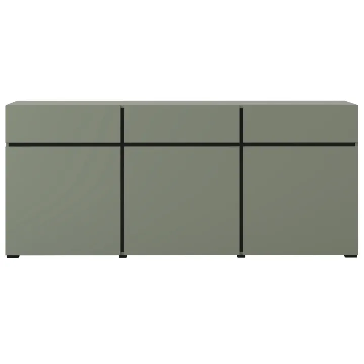 Madia 180x78h cm 3 ante 3 cassetti moderna verde nero Lolla