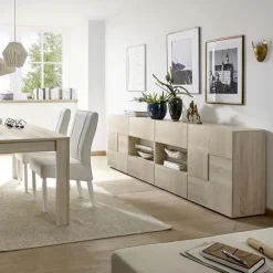 Madia 241x84h cm 2 ante 4 cassetti moderna rovere samoa Obsession