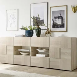 Madia 241x84h cm 2 ante 4 cassetti moderna rovere samoa Obsession